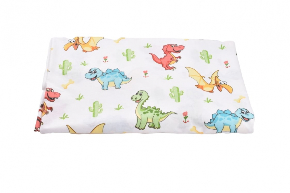 Cearsaf Pat Dinozauri | Bumbac 100% Confort Family