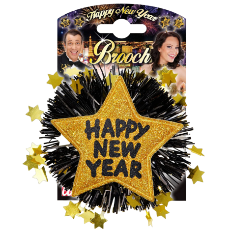 Brosa Happy New Year Widmann - Aurie, Elegantă - imagine 3