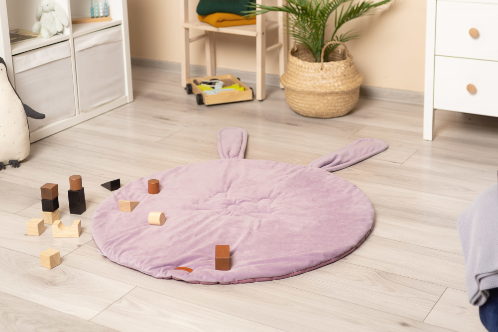 Covor Catifea Sensillo Velvet Bunny Pink 90cm - imagine 5