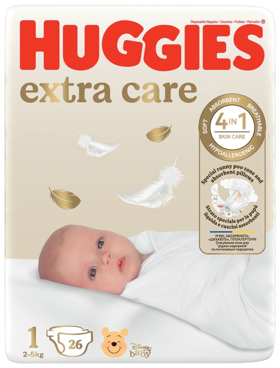 Scutece Huggies Extra Care Convi, Nr. 1, 2-5 kg, 26 buc