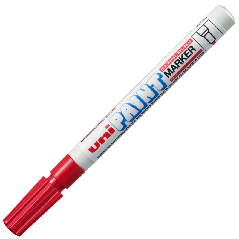 Marker Uni-ball Oil Base, Vârf Fin, Roșu