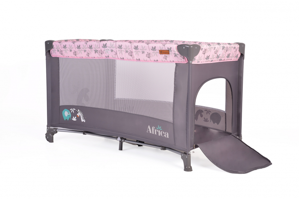 Pătuț pliabil Cangaroo Africa Pink, 1 nivel - imagine 7
