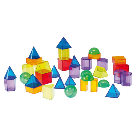 Tickit Set 36 Corpuri Geometrice Translucide