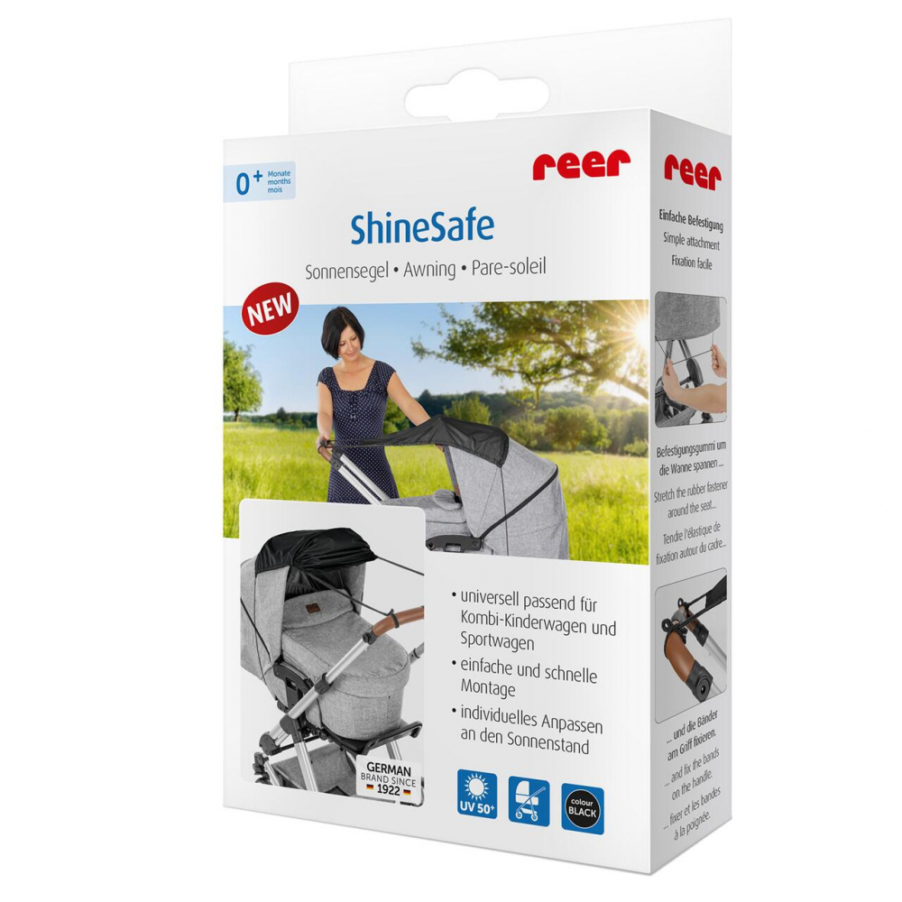 Copertină Reer ShineSafe UV 50+ Universală Negru - imagine 2
