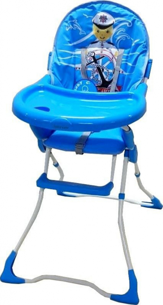 Scaun masă Baby Care Micul Marinar pliabil cu centură - imagine 3