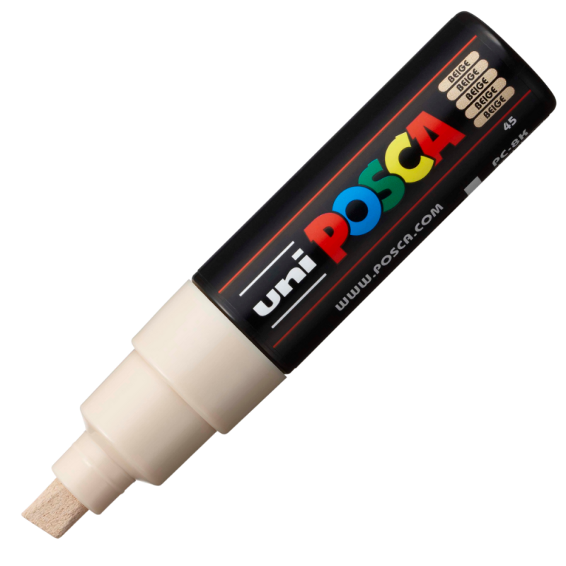 Marker Posca PC-8K, 8mm, Vârf Daltă, Bej