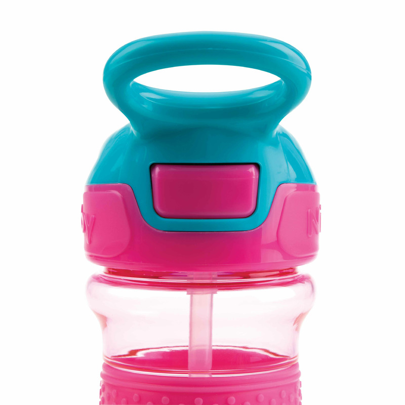 Cana Sport Nuby Roz cu Pai Moale, 360 ml