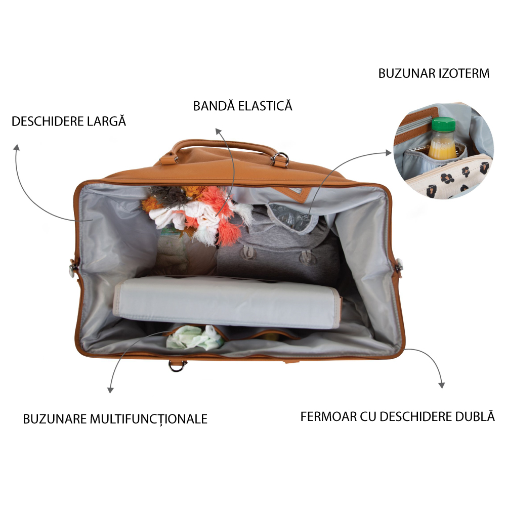 Geanta Childhome Mommy Bag Piele Ecologică - imagine 4