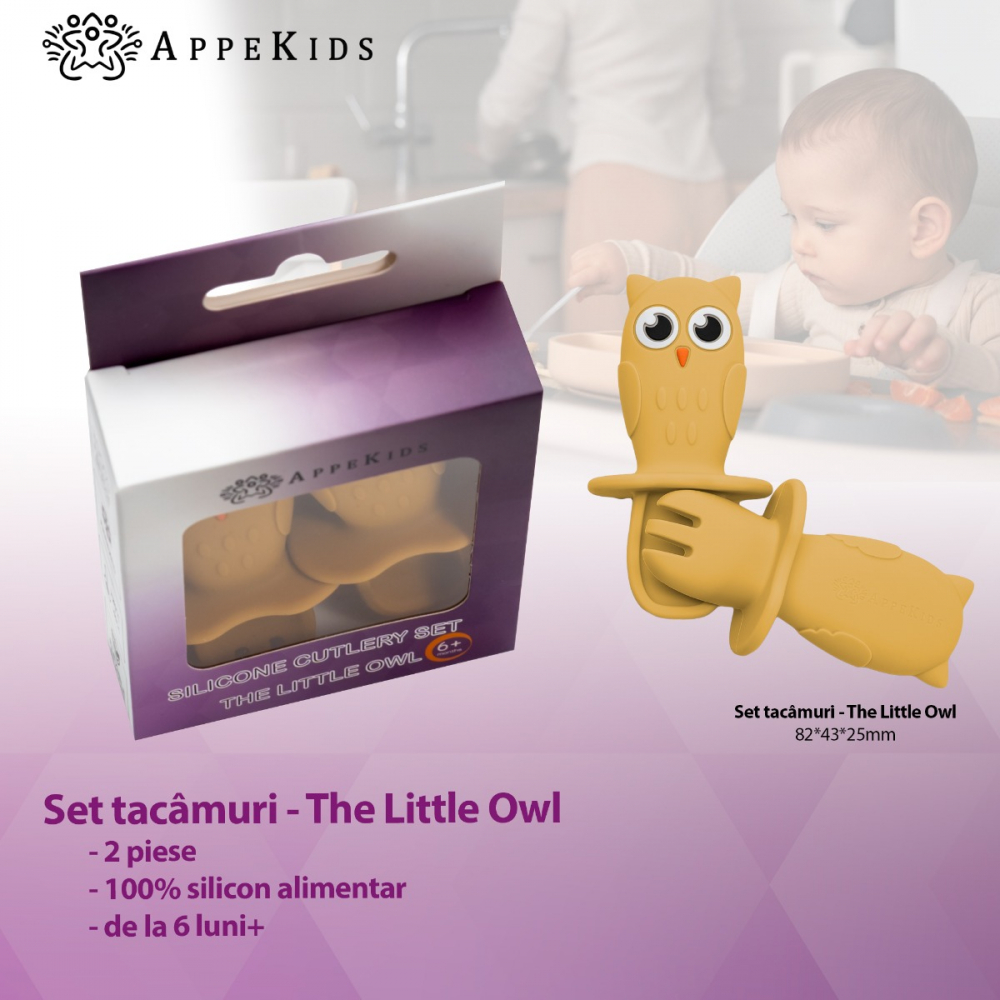 Set Tacâmuri Silicon AppeKids Owl Honey - imagine 2