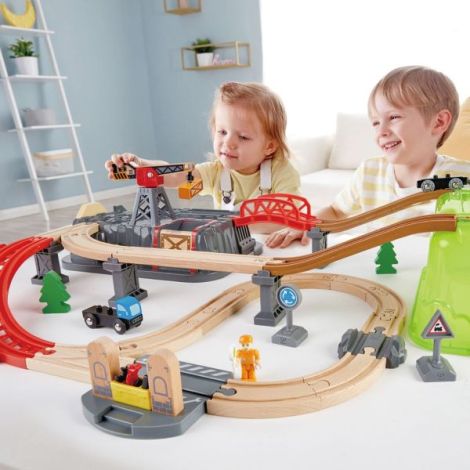 Set Tren Lemn Hape, 50 Piese, Depozitare Inclusă - imagine 2