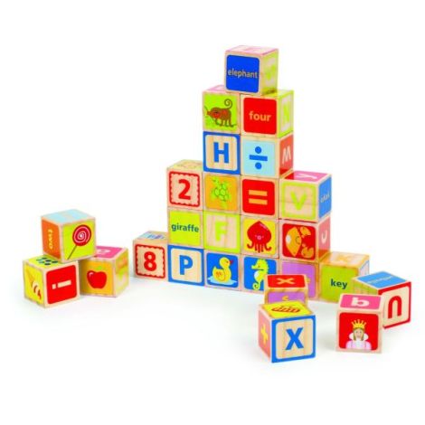 Cuburi Hape Educative din Lemn 26 Piese