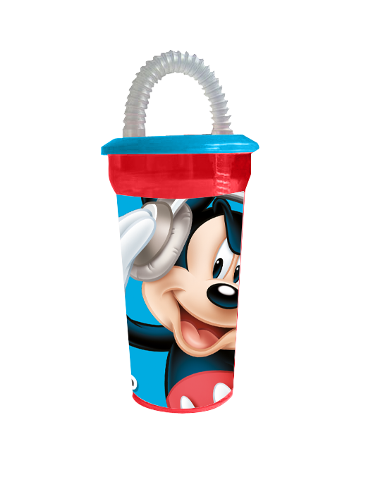 Recipient Canea Mickey 450 ml cu Pai