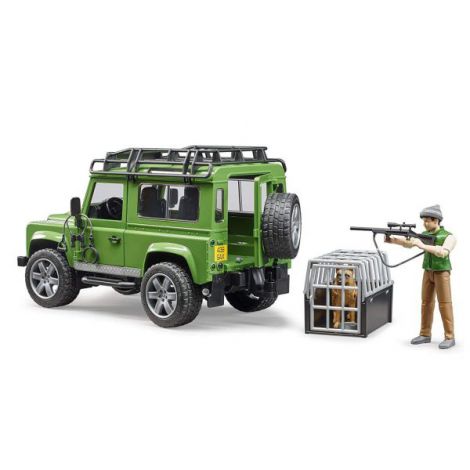 Bruder Land Rover Defender cu Pădurar și Câine