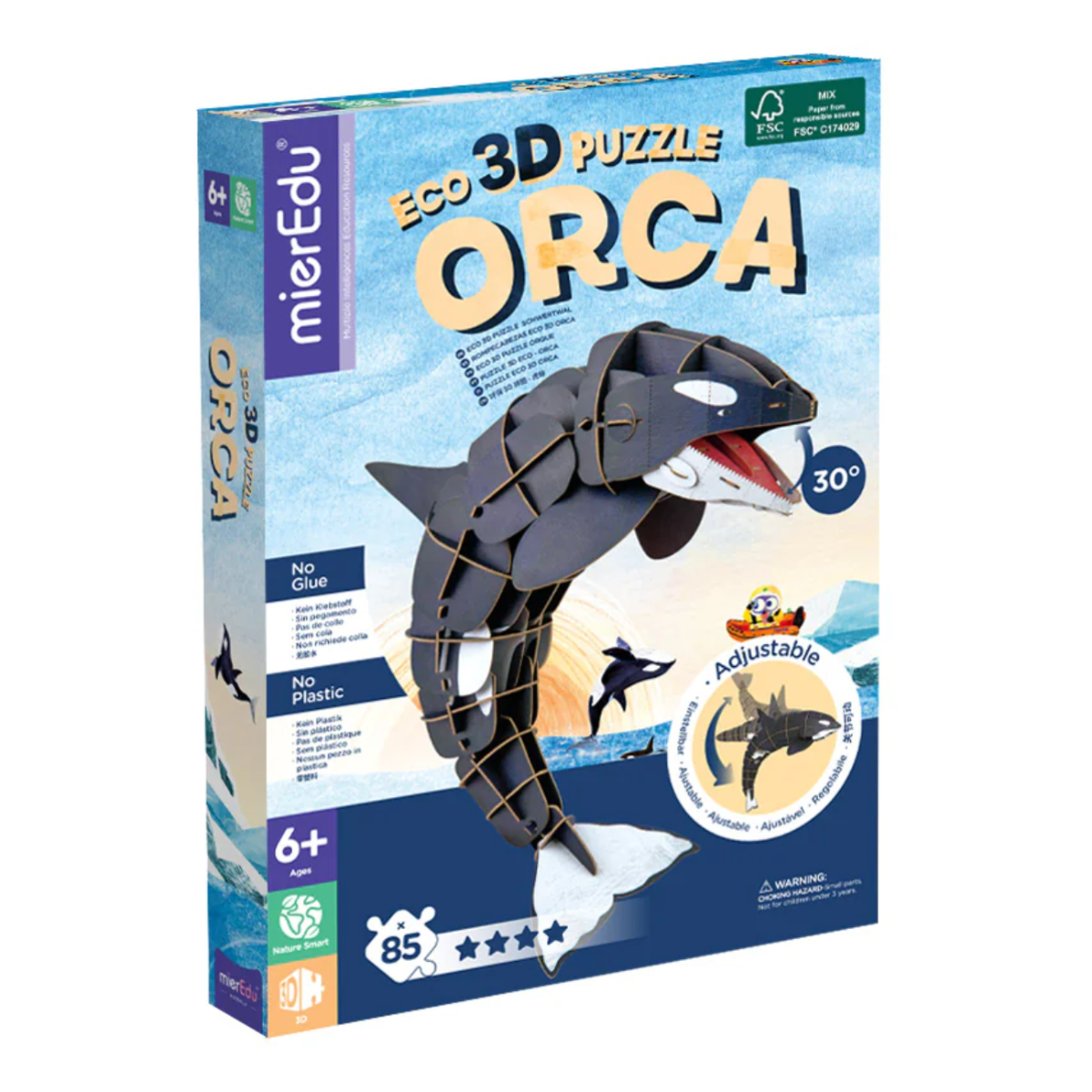Puzzle 3D Mieredu Orca Deluxe 85 piese Eco