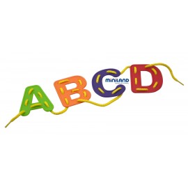 Litere de înșirat Miniland 104 buc. - Dezvoltare Abecedar - imagine 2