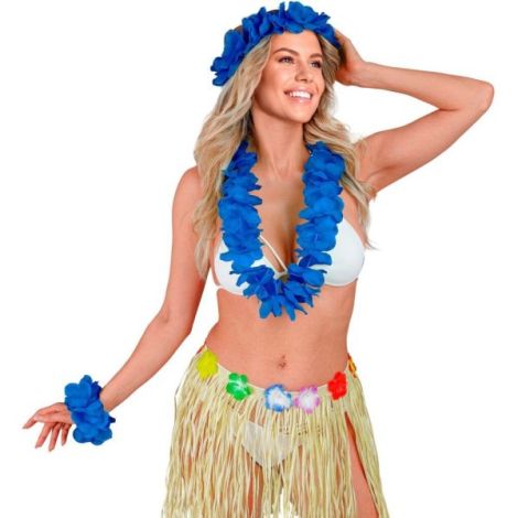 Set Hawaii Albastru Widmann | Accesorii Carnaval - imagine 2