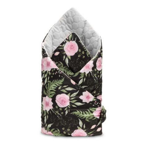Sensillo Velvet Wrap Flori Negre - Paturica multifuncțională