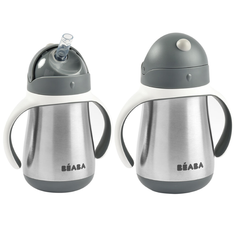 Cana Inox Beaba 250 ml, Mineral Grey