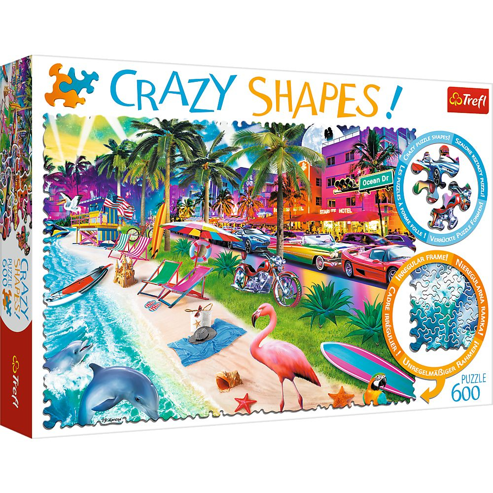 Puzzle Trefl 600 piese Miami Beach - Relaxare și Creativitate