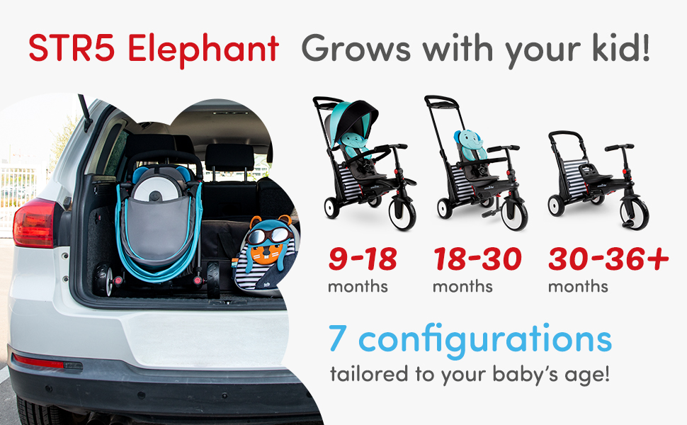 Smart Trike STR5 Elephant 7in1 Pliabilă cu Frână - imagine 5