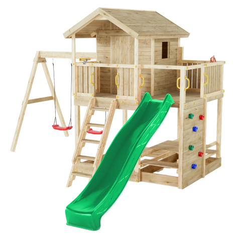 Fungoo Moonlight - Complex Joaca Lemn cu Casa si Leagane
