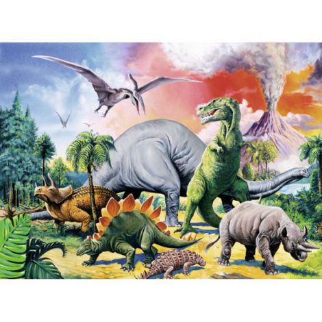 Puzzle Printre Dinozauri, 100 piese Ravensburger - imagine 2