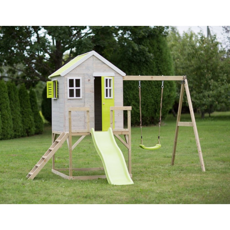 Casuta Gradina Lime Lodge cu Tobogan si Leagan Wendi Toys - imagine 3