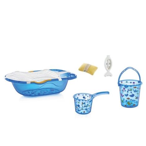 Set Cadita Baie BabyJem 6 Piese Bleu