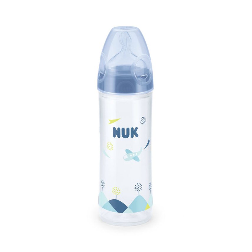 Biberon Nuk New Classic 250ml, Tetină Silicon, 6 luni+