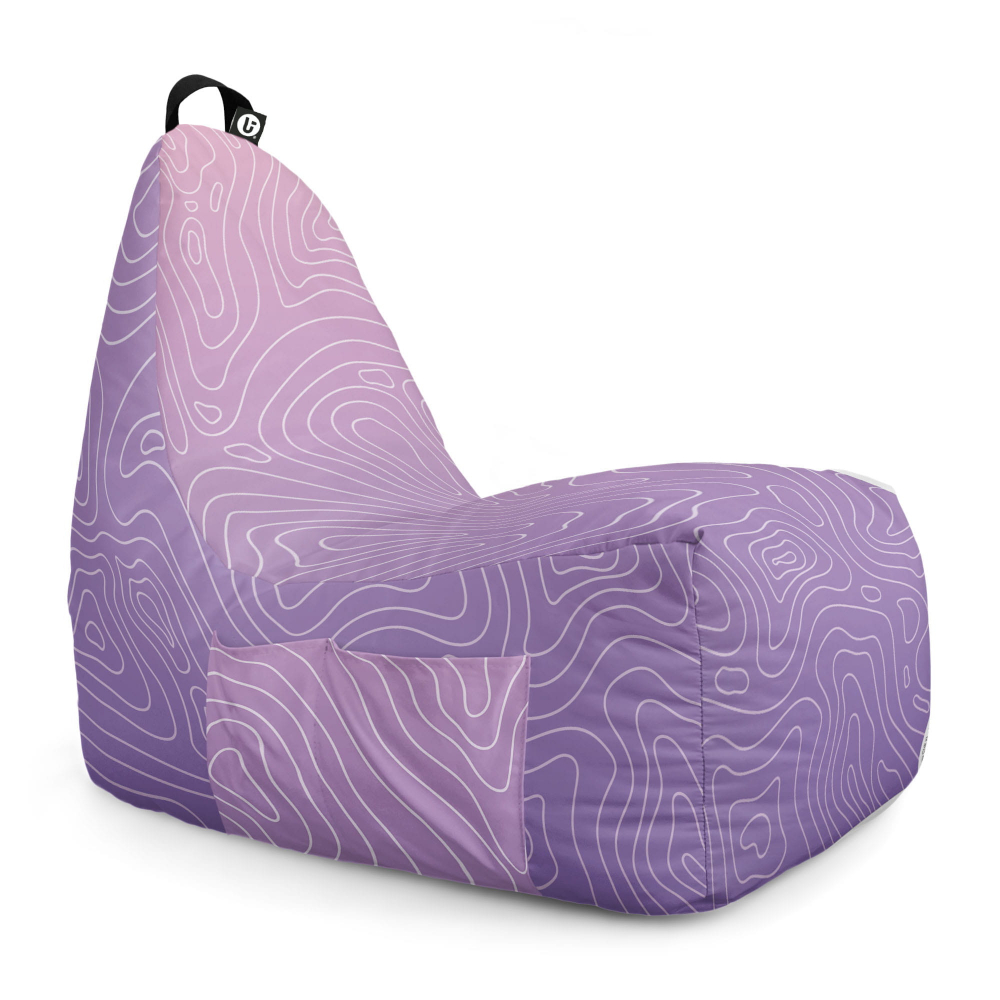 Fotoliu Puf Bean Bag Chill XL Topografic Mov Updeco - imagine 6