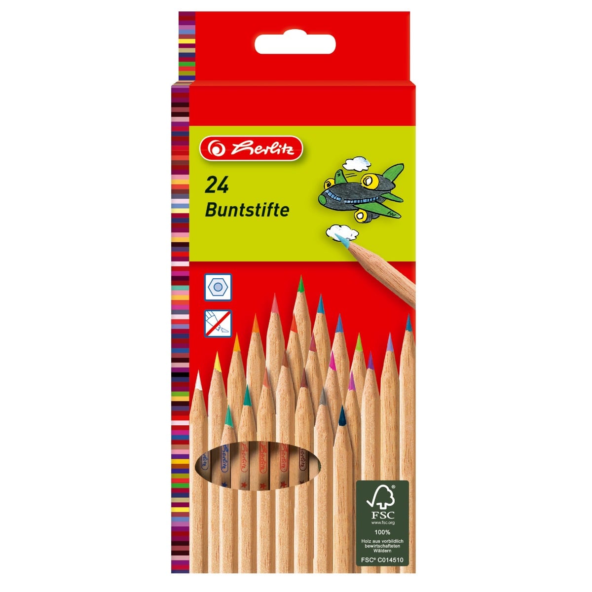 Set 24 Creioane Color Herlitz, Formă Hexagonală