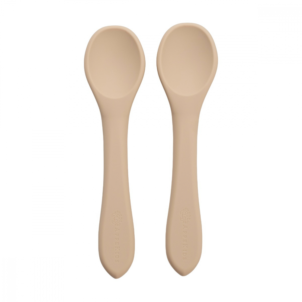 Set Lingurite AppeKids Bubble Beige, Silicon Sigur - imagine 3