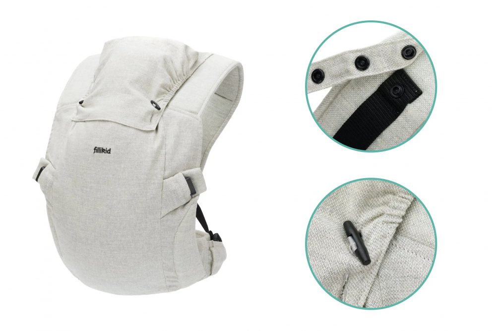 Marsupiu Fillikid Natural Grey Melange, 3.5-20 kg - imagine 2