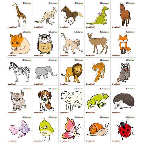 Set 25 Abtibilduri Animale Moje Bambino pentru Vestiar