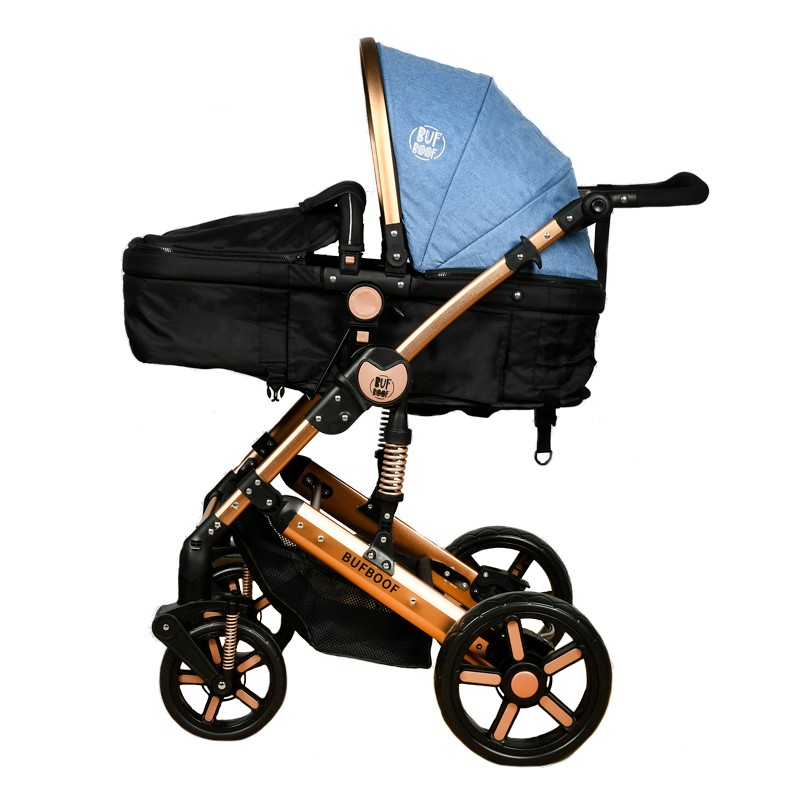 Carucior 2 in 1 Buf Boof Blue, Reversibil 0-36 luni - imagine 2