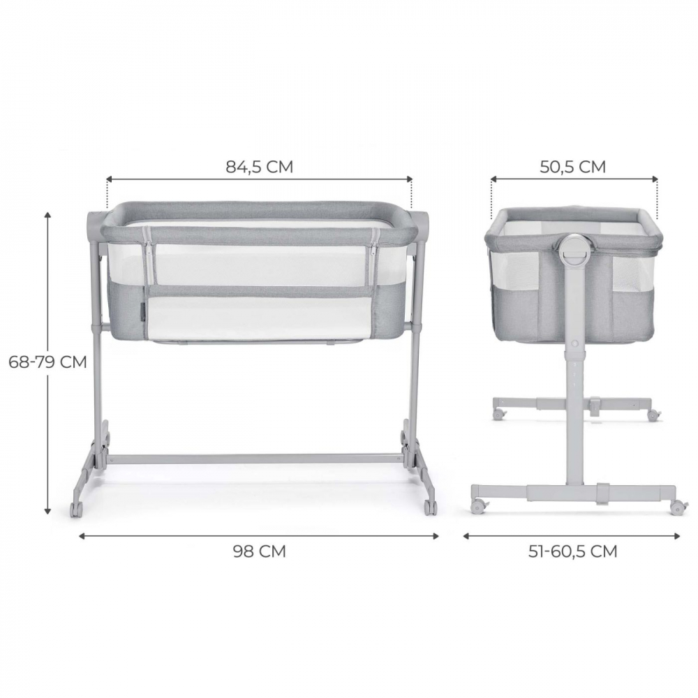 Patut Co-sleeper Kinderkraft Neste UP Grey - imagine 2