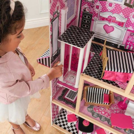 Casuta din lemn pentru papusi Bella Kidkraft, 4 nivele - imagine 5