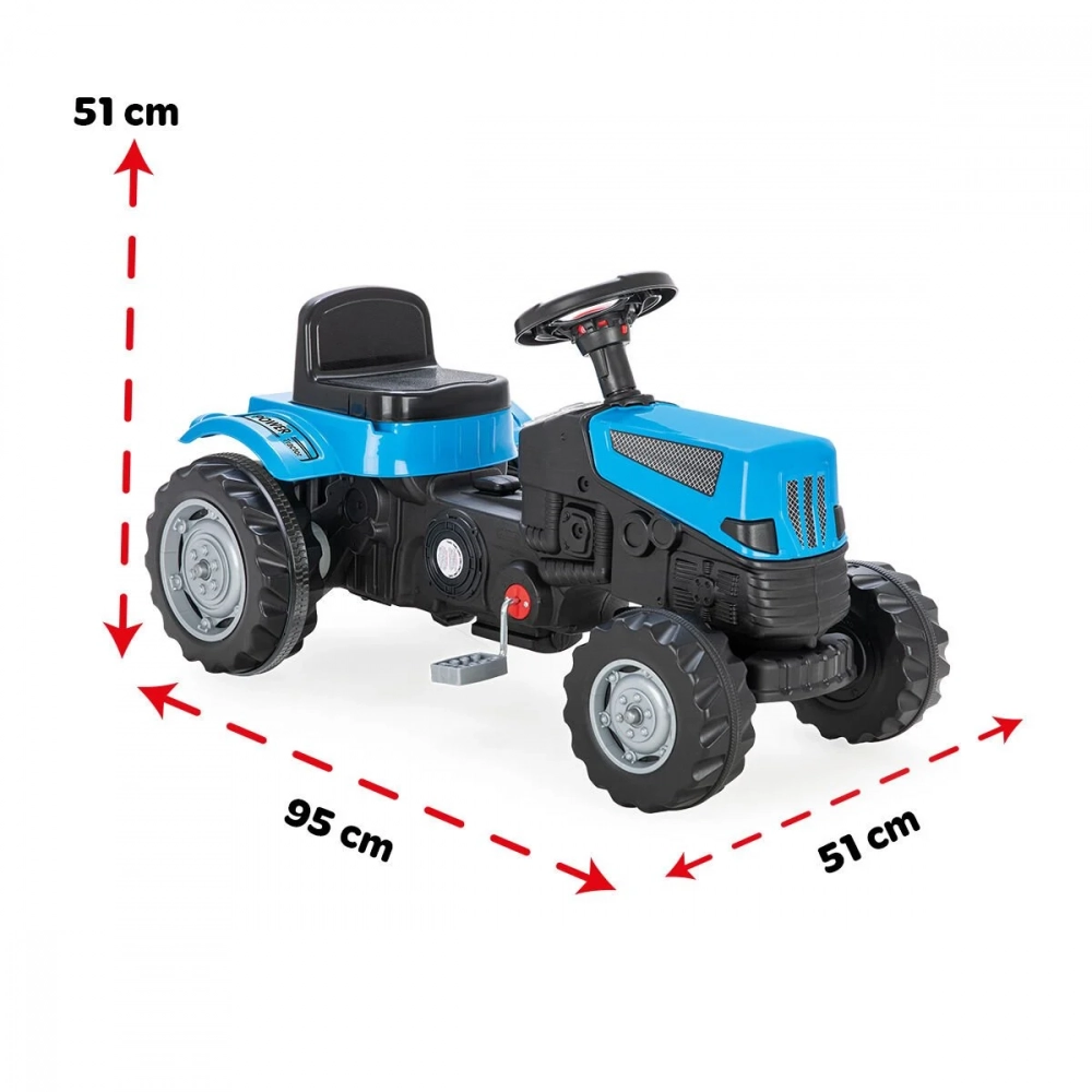 Tractor Pilsan Power Blue cu pedale pentru copii - imagine 3