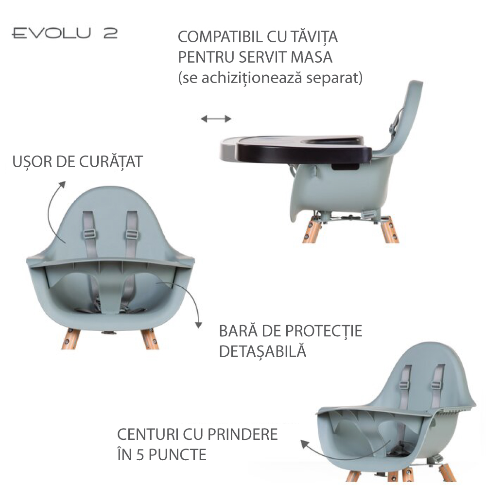Scaun de masă reglabil Childhome Evolu 2 - imagine 4