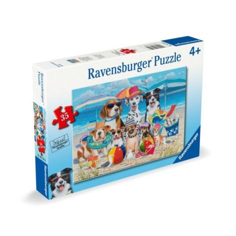 Puzzle Ravensburger Căței la Plajă - 35 Piese - imagine 2