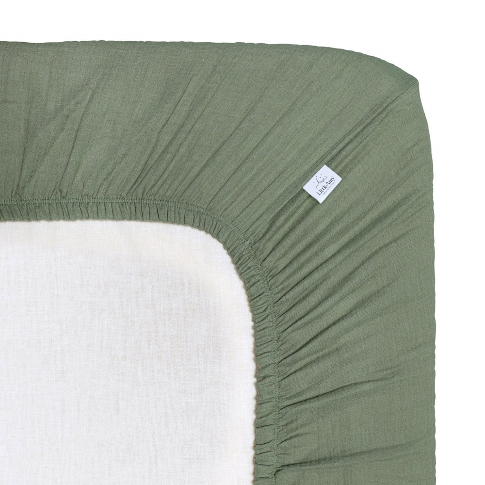 Cearceaf Muselina Organic Little Amy Verde 60x120