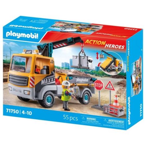 Playmobil Camion Constructii cu Macara Distractiv - imagine 3
