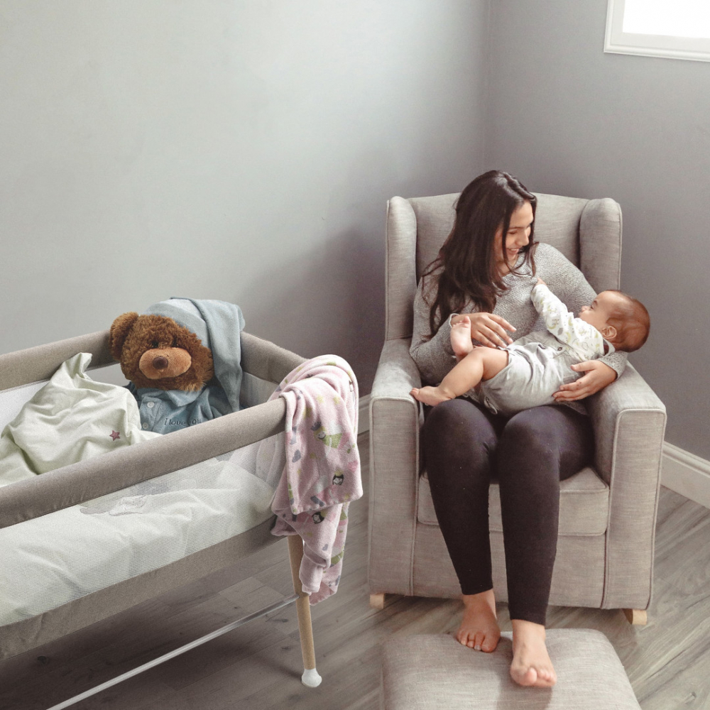 Patut BabyGo Goodnight Grey Lemn, Design Modern - imagine 4