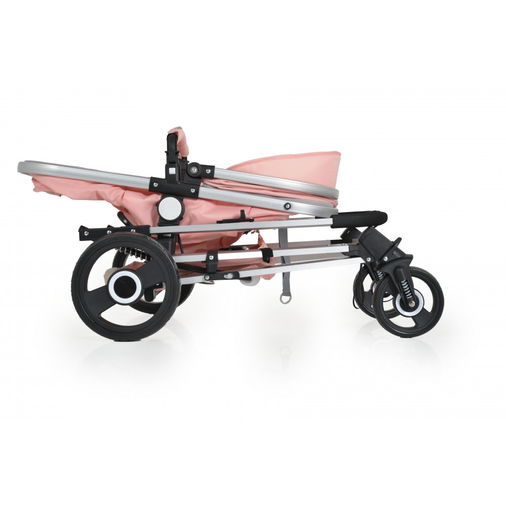 Carucior 2 in 1 Moni Gigi Pink, Transformabil 0-15kg - imagine 4