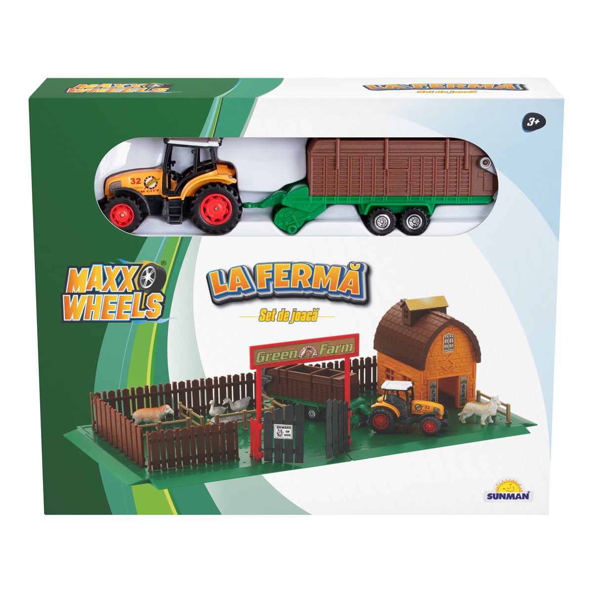 Set Joacă Tractor Ferma Maxx Wheels cu Animale