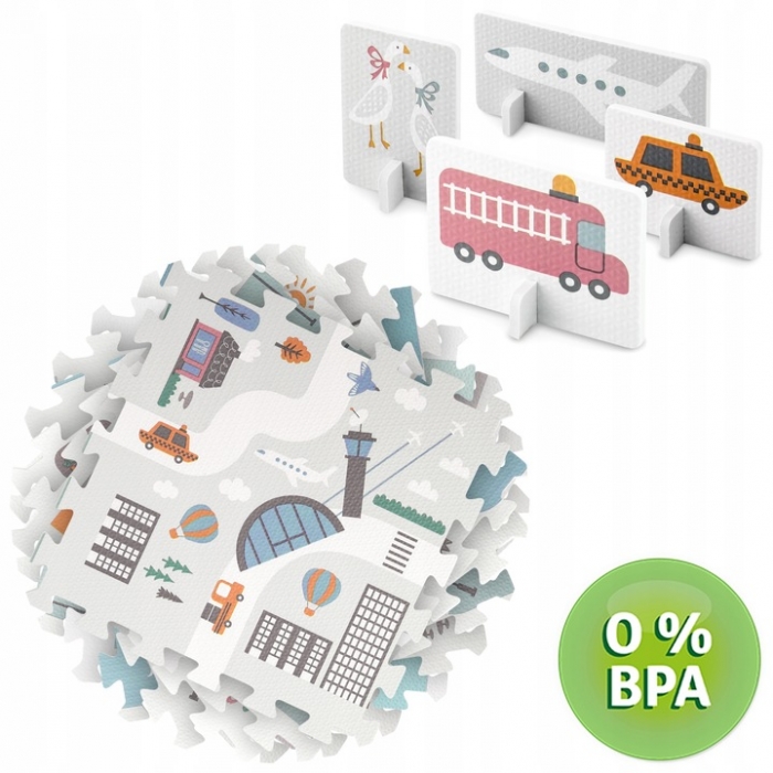 Covor Puzzle Nukido Town, EVA Antialunecare - imagine 5