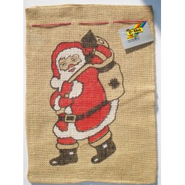 Sac Mos Craciun Iuta 35x50 cm Folia Paper - imagine 2