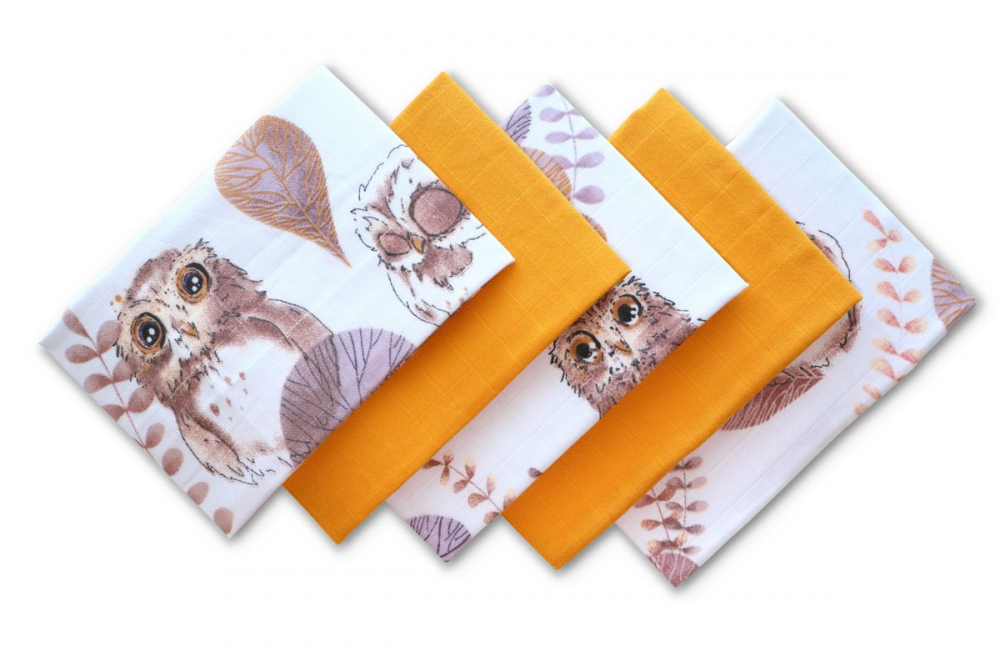 Set 5 batistute bumbac Egakids Owl - imagine 3