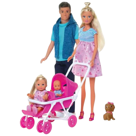 Set Familie Steffi Love Simba - 3 Păpuși + Accesorii