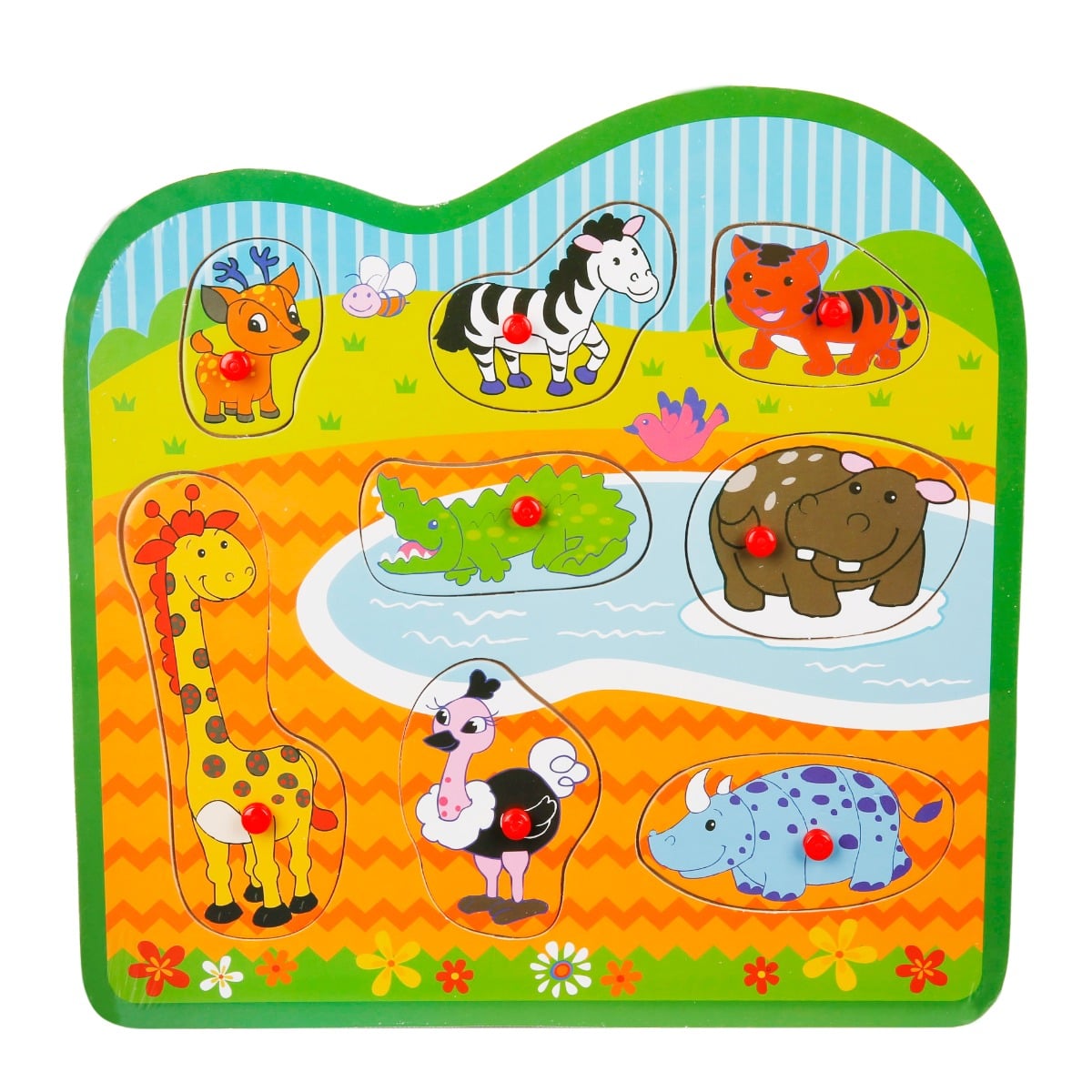 Puzzle Lemn Animale Natura 8 Piese Sunman